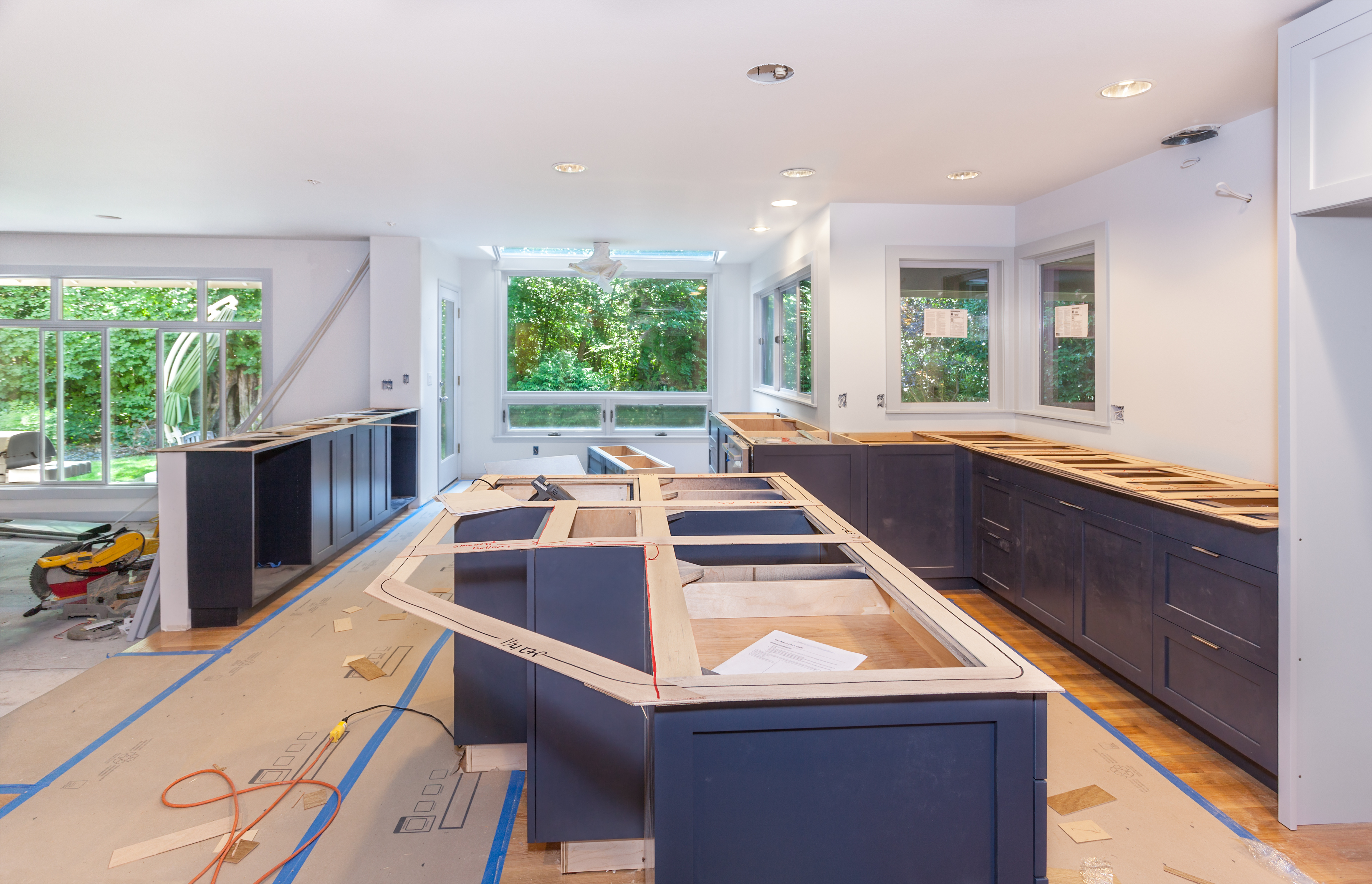 Cutting and marking balsa wood templates for making engineered stone countertops Home Kitchen Remodel